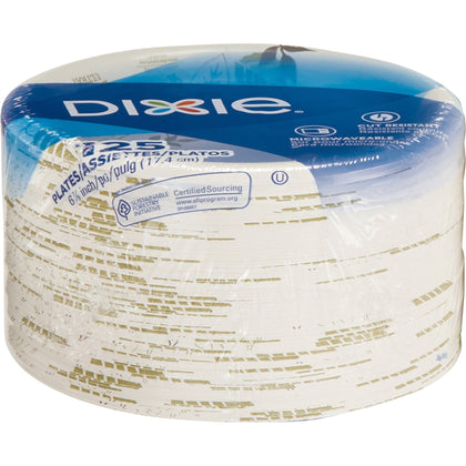 Dixie Pathways 7’’ Medium-weight Paper Plates by GP Pro - 6.9’’ Diameter - White - Body - 125 / Pack