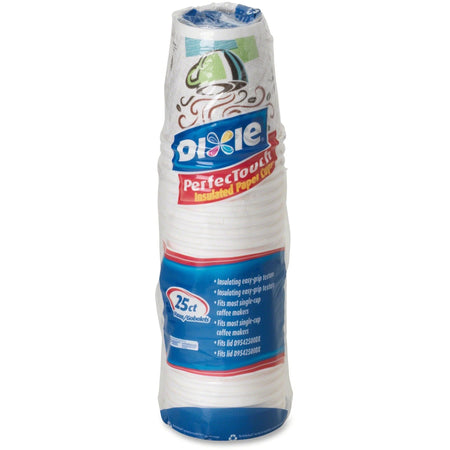 Dixie PerfecTouch 10 oz Hot Coffee Cups - Insulated Paper - 25 Pack
