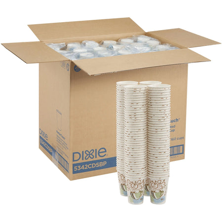 Dixie PerfecTouch 12 oz Coffee Cups - Insulated Paper Hot - 160/Pack