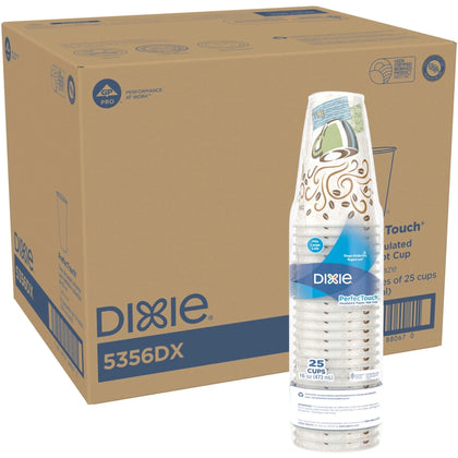 Dixie PerfecTouch 16 oz Coffee Cups: Insulated Paper Hot Drink Cups