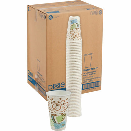 Dixie PerfecTouch 16 oz Hot Coffee Cups - 50 Pack