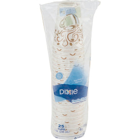 Dixie PerfecTouch 8 oz Insulated Paper Hot Coffee Cups by GP Pro - fl - Cone - Haze - Drink