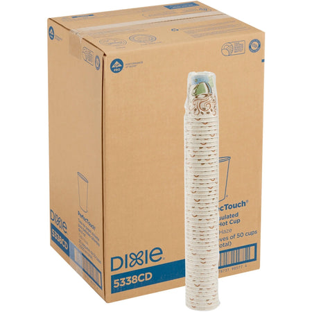 Dixie PerfecTouch 8 oz Coffee Cups: Insulated Paper Hot Drink Cups