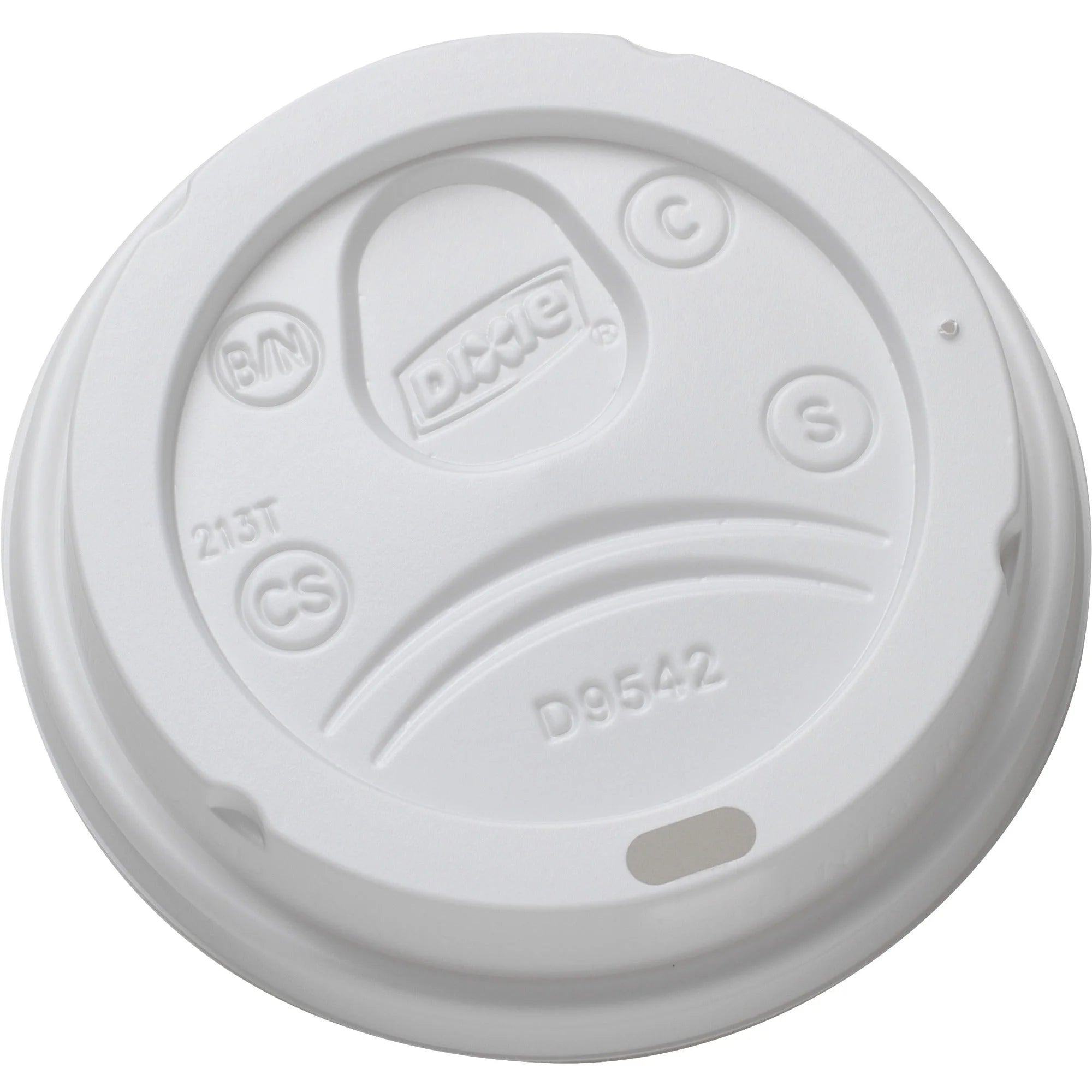 Dixie Drink-thru Lid - Round - Plastic - White - 100 / Pack - Cups