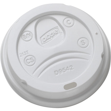Dixie Round Plastic Drink-thru Lid in White - 100/Pack - Cups