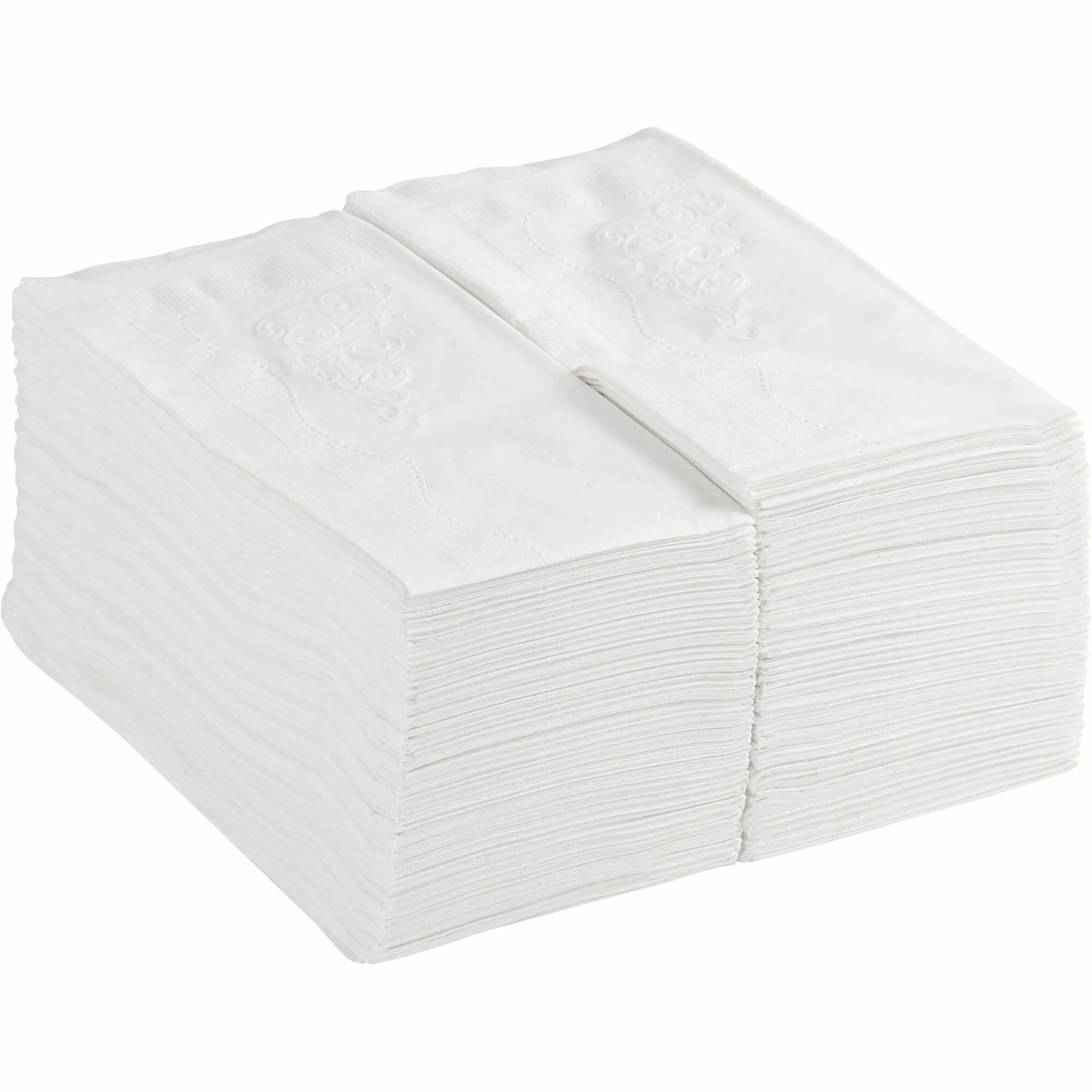 Dixie Scrollwork Pattern Dinner Napkins - 2 Ply - White - 126 / Pack