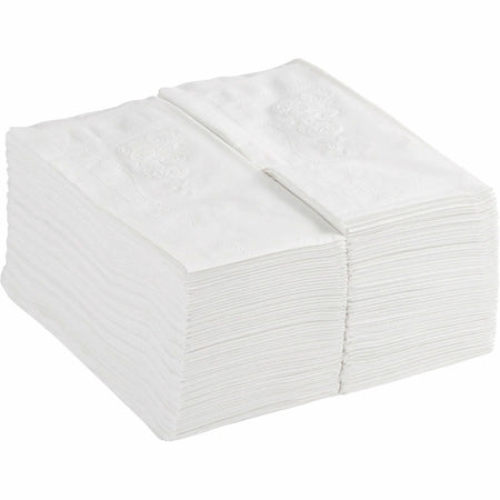 Dixie Scrollwork Pattern Dinner Napkins - 2 Ply - White - 126 / Pack