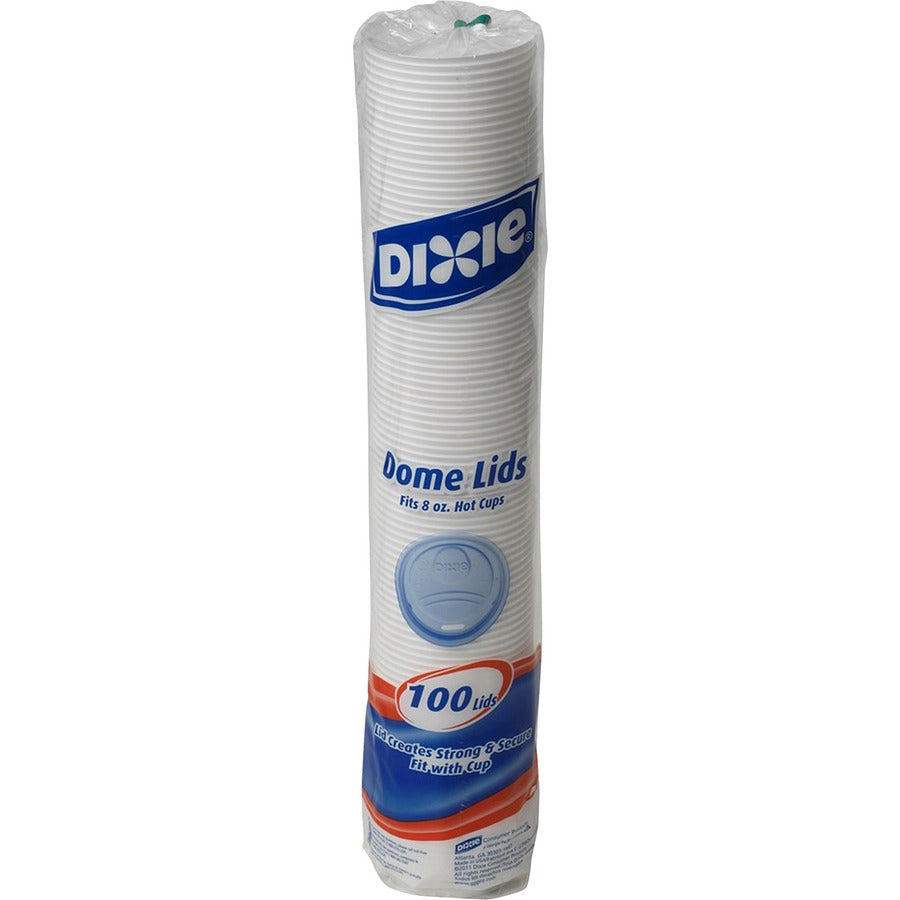 Dixie Small Hot Cup Lids by GP Pro - Dome - Plastic - White - 10 / Carton - Drinking Cups