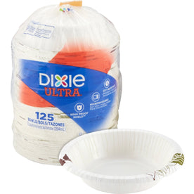 Dixie Ultra Pathways 12 oz Paper Bowls - Disposable Microwave Safe - White - 125/Pack