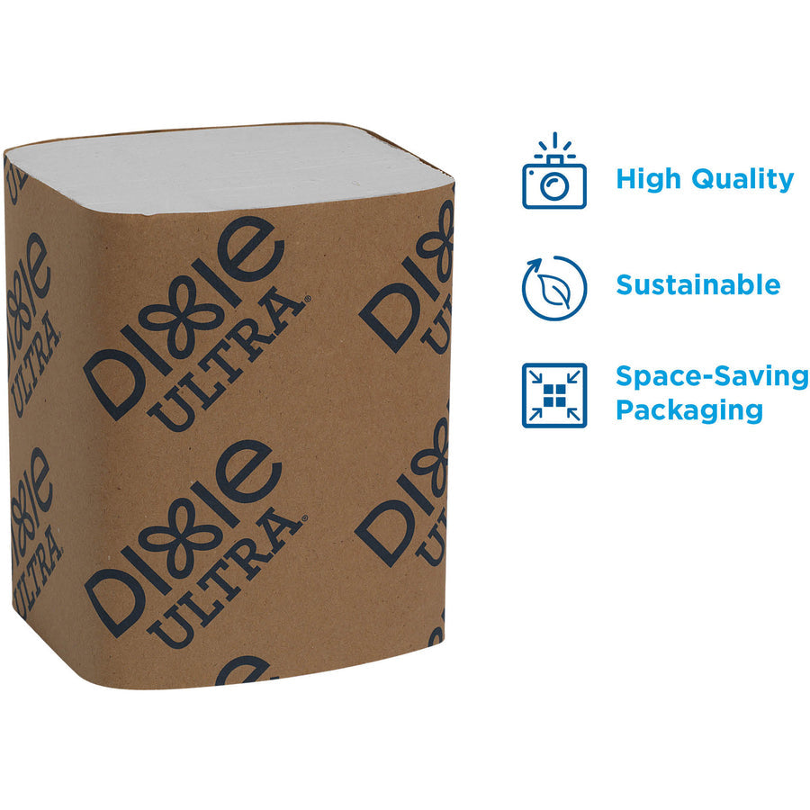 Dixie Ultra® Interfold Napkin Dispenser Refill - 2 Ply - Interfolded - White - 250/Pack - 24 / Carton - Napkins