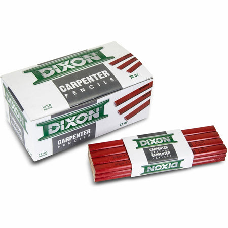 Dixon Economy Flat Carpenter Pencils - Red Lead - 1 Dozen - Specialty Marking & Colored