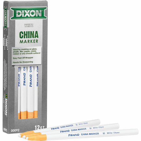Dixon Industrial Phano White China Marker - Non-toxic Lead - 1 - Markers