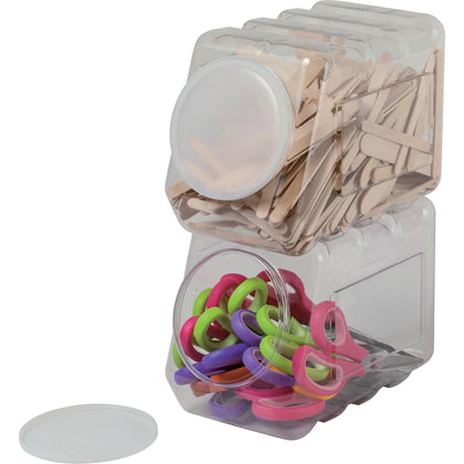 Dixon Interlocking Storage Container: Clear Plastic 5.5’’ x 9.5’’ Dimensions - Classroom Organizers