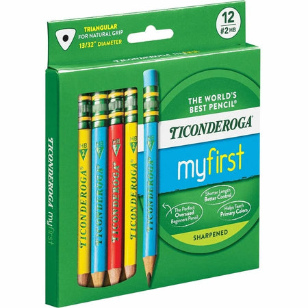 Dixon My First Short Pencils: Assorted Barrel - 12/Box - Basic Supplies