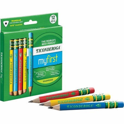 Dixon My First Short Pencils: Assorted Barrel - 12/Box - Basic Supplies