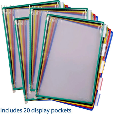 Djois by Tarifold 20-Pocket Desktop Starter Set - Color-coded Panels for Letter Media - Catalog Racks/Reference Display