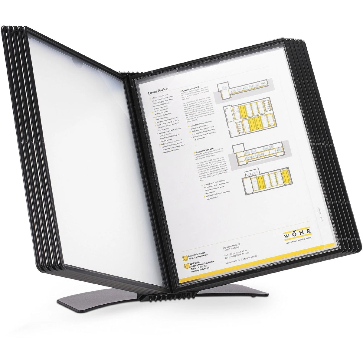 Djois by Tarifold Compact Desktop Document Display: 10-Pocket Dual-Sided Stand - Catalog Racks/Reference Display