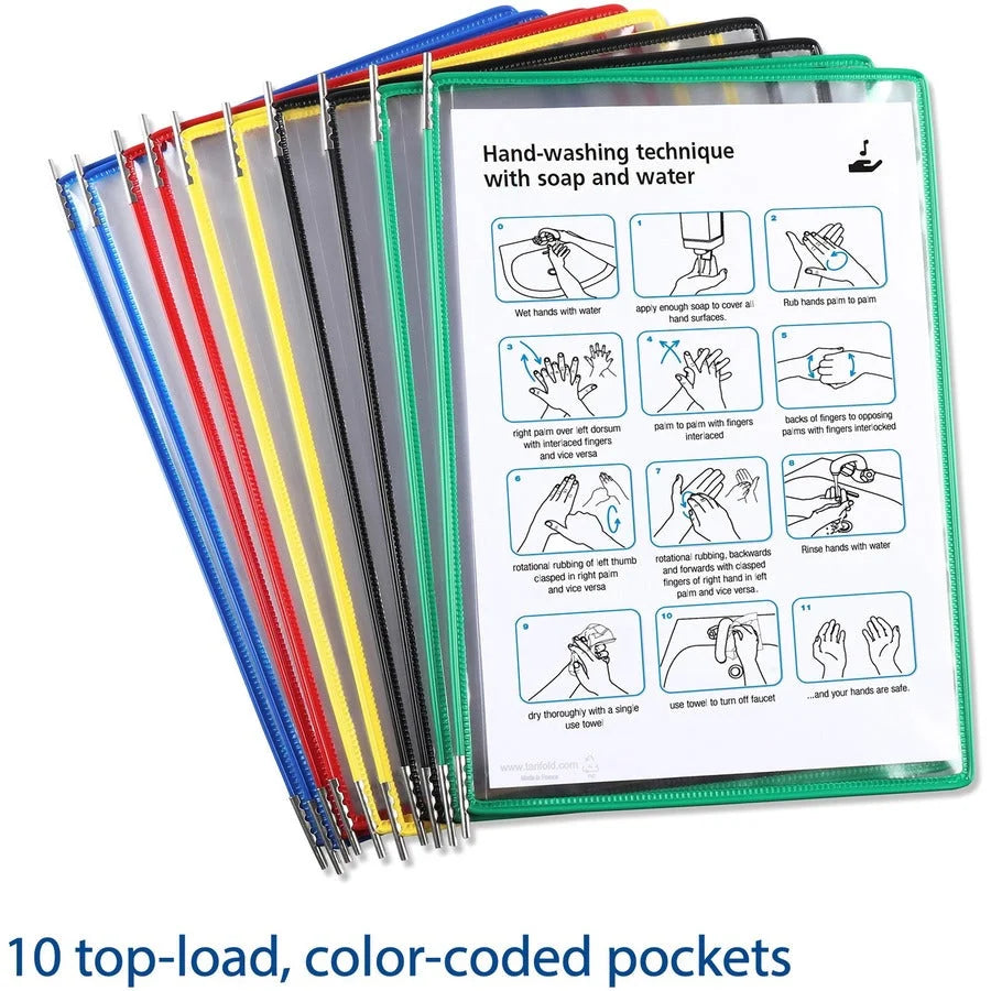 Djois by Tarifold Pivoting Pockets: Wall/Desk System Support - 8.50’’ x 11’’ - 10/Pack - Catalog Racks/Reference Display