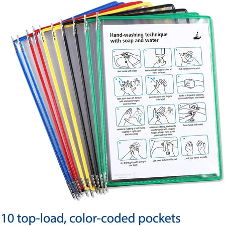 Djois by Tarifold Pivoting Pockets: Wall/Desk System Support - 8.50’’ x 11’’ - 10/Pack - Catalog Racks/Reference Display
