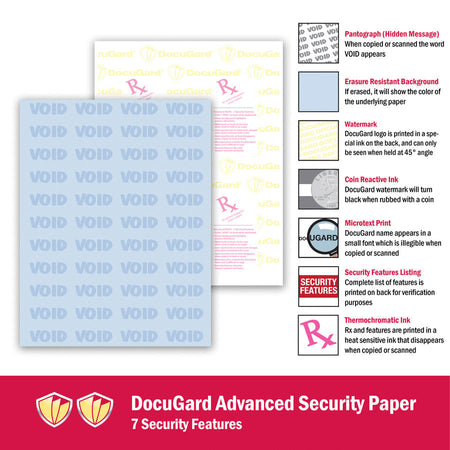 DocuGard Advanced Medical Security Paper - Letter - 8 1/2’’ x 11’’ - 24 lb Basis Weight