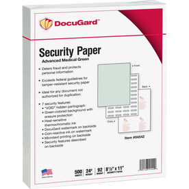 DocuGard Advanced Medical Security Paper - Letter - 8 1/2’’ x 11’’ - 24 lb Basis Weight