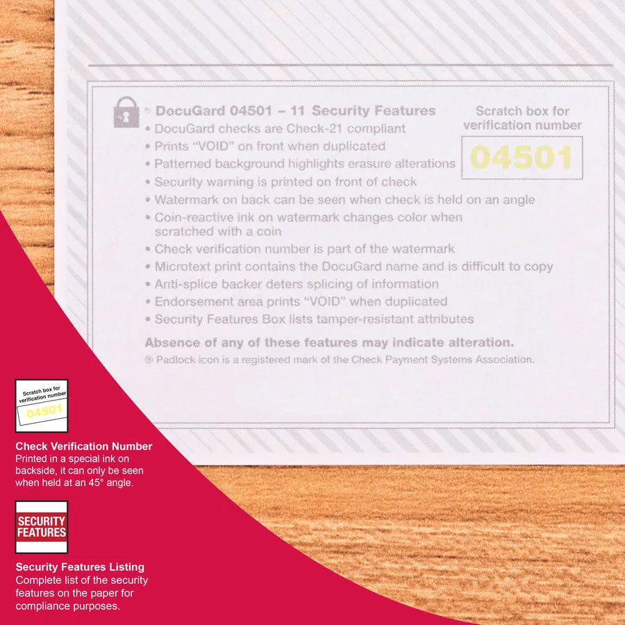 DocuGard Security Business Checks: Marble Blue - 24 lb - Watermarked & Secure - Specialty Paper
