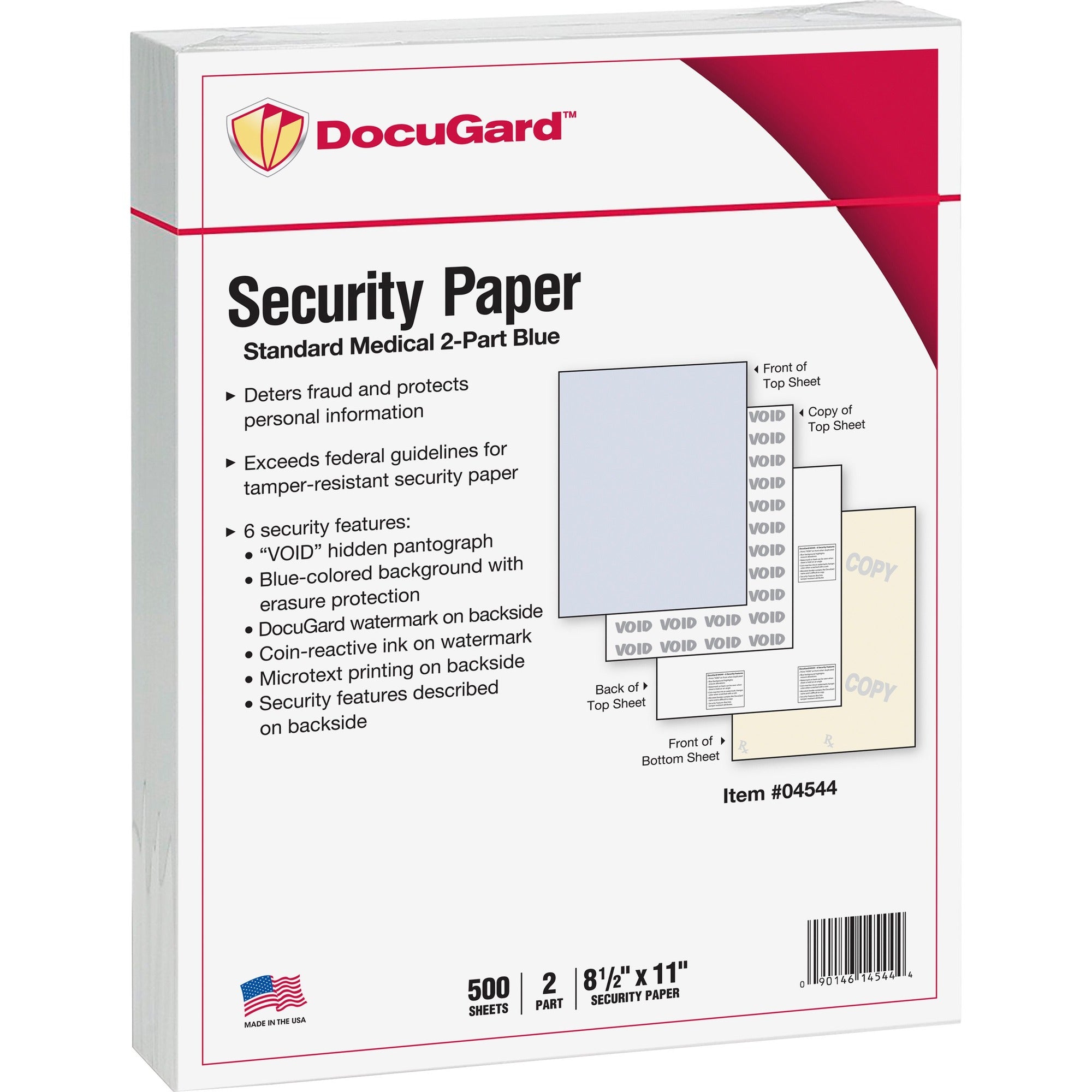 DocuGard Standard 2-part Medical Security Paper - 2000