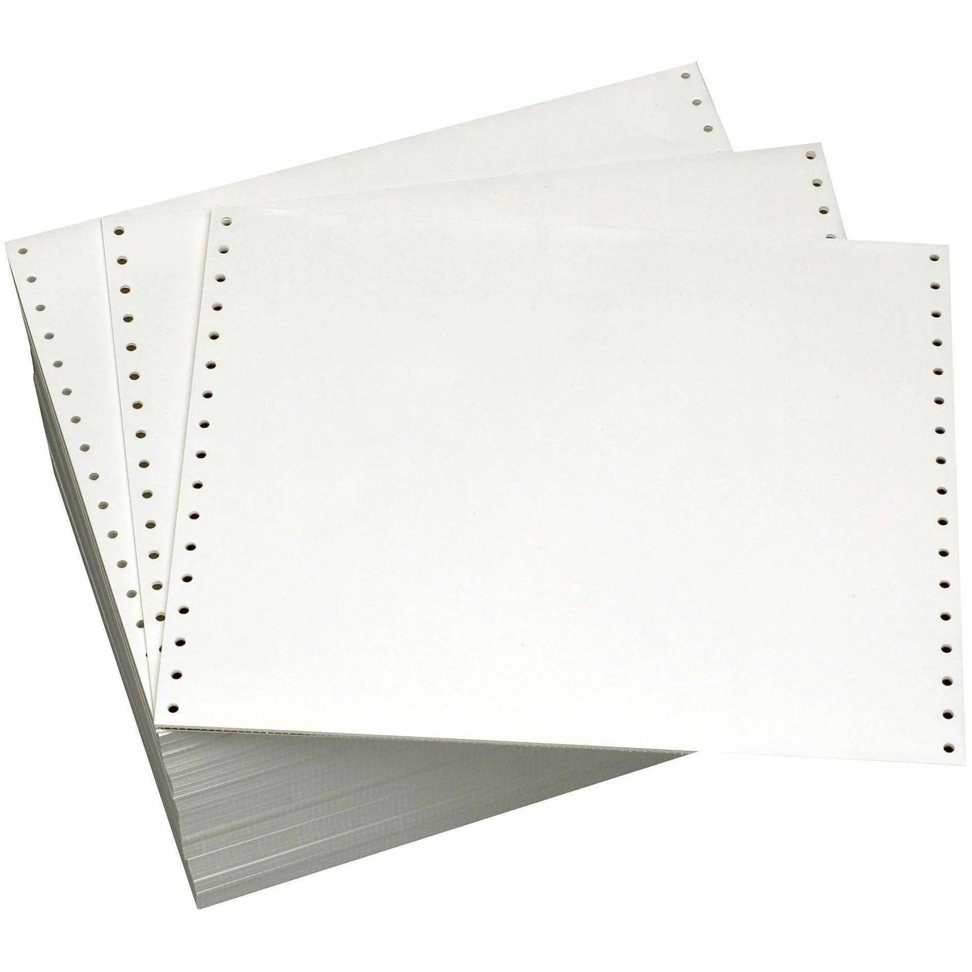 Domtar Continuous Forms: 11’’ x 14 7/8’’ 20 lb Green Bar Paper - 2700 Sheets - Specialty