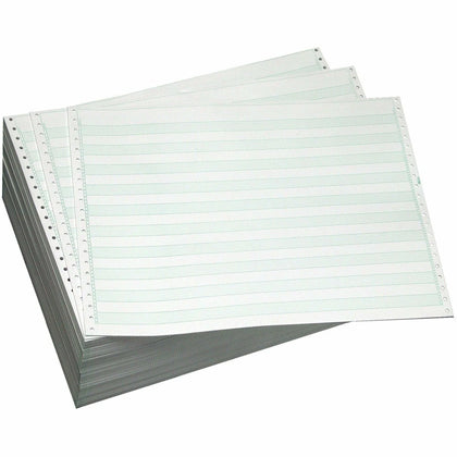 Domtar Continuous Paper: 14 7/8’’ x 11’’ - 18 lb - Acid-free Carbonless - Green Multicolor - 1 Case - Specialty Paper