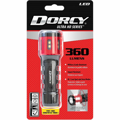 Dorcy Ultra HD Twist Flashlight: 360 lm AAA Battery Impact Resistant - Flashlights