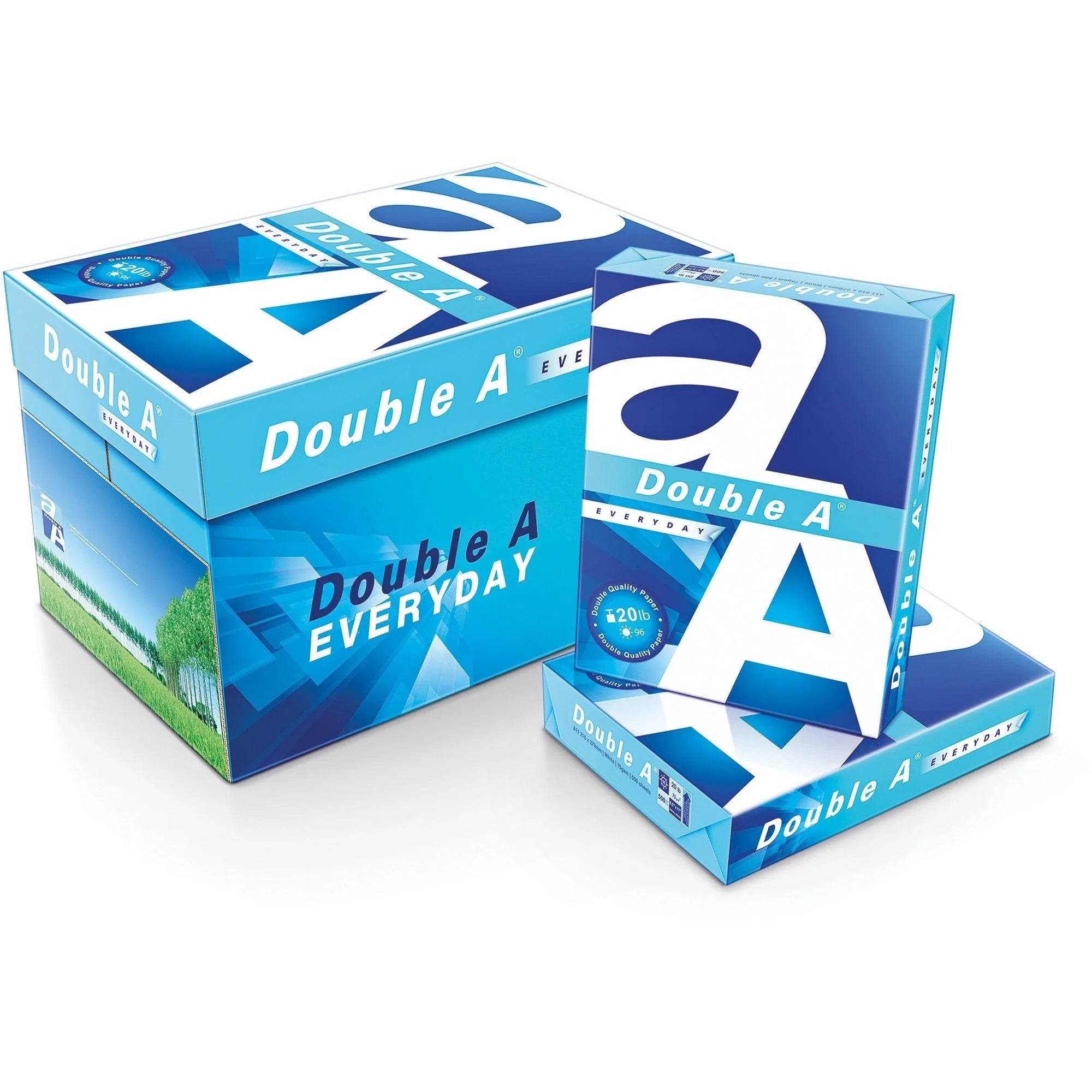 Double A Copy Paper: White 96 Brightness Ledger Size 20 lb Smooth Finish - 500 Sheets x 5 Cartons - & Printer Paper