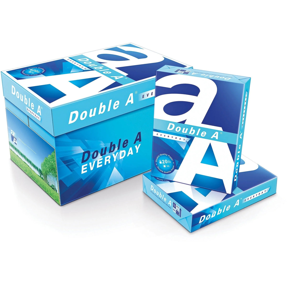 Double A Everyday Copy Paper: White 96 Brightness Legal Size 20 lb Smooth Finish - 500 Sheets x 10 Cartons - & Printer