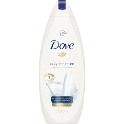 Dove Deep Moisture Body Wash: Moisturizing Sulfate-Free - 6 Bottles - Hand Soaps/Cleaners