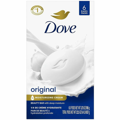 Dove Original Body Bar: Moisturizing Soap for Dry Skin - 4 oz (6-Pack) - Hand Soaps/Cleaners