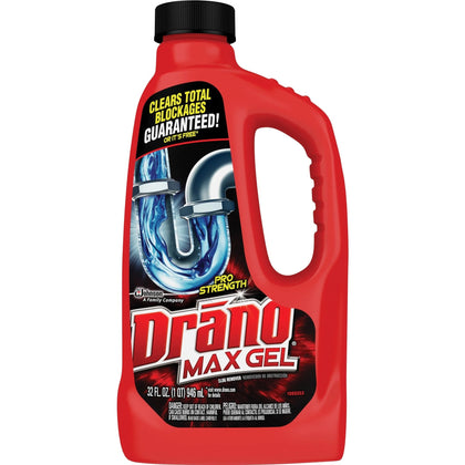 Drano Max Gel Clog Remover: Ready-To-Use 32 fl oz - Corrosion Resistant - Drain Cleaners