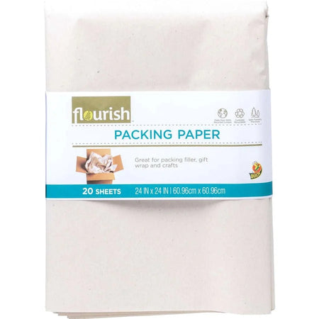 Duck Brand Flourish Recycled Packing Paper - Eco-Friendly Brown - 24’’ x - 6 Pack - Supplies