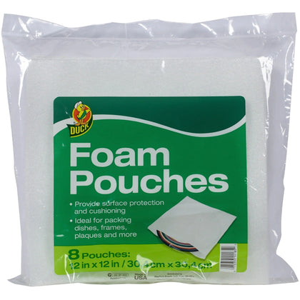 Duck Brand Packing Wrap: 12x12 Clear Foam Sheets Non-Abrasive (8-Pack) - Supplies
