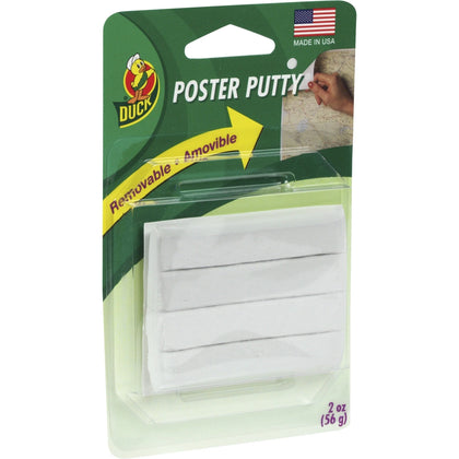 Duck Brand Poster Mounting Putty - White - 3.75 mil - 4 Pack - Tape &