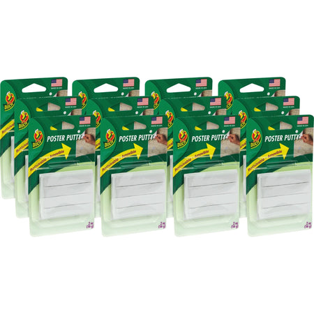 Duck Brand Poster Mounting Putty - White - 4 Packs - 12 Cartons - Tape &