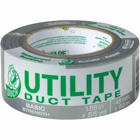 Duck Brand Utility Duct Tape - 55 yd Length x 1.88’’ Width - Silver - Rubber Adhesive - For Sealing Holding Bundling