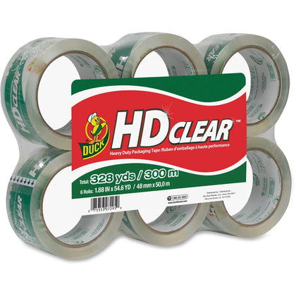 Duck Clear Acrylic Packaging Tape - 54.60 yd x 1.88’’ - 6 Pack - Packing & Dispensers
