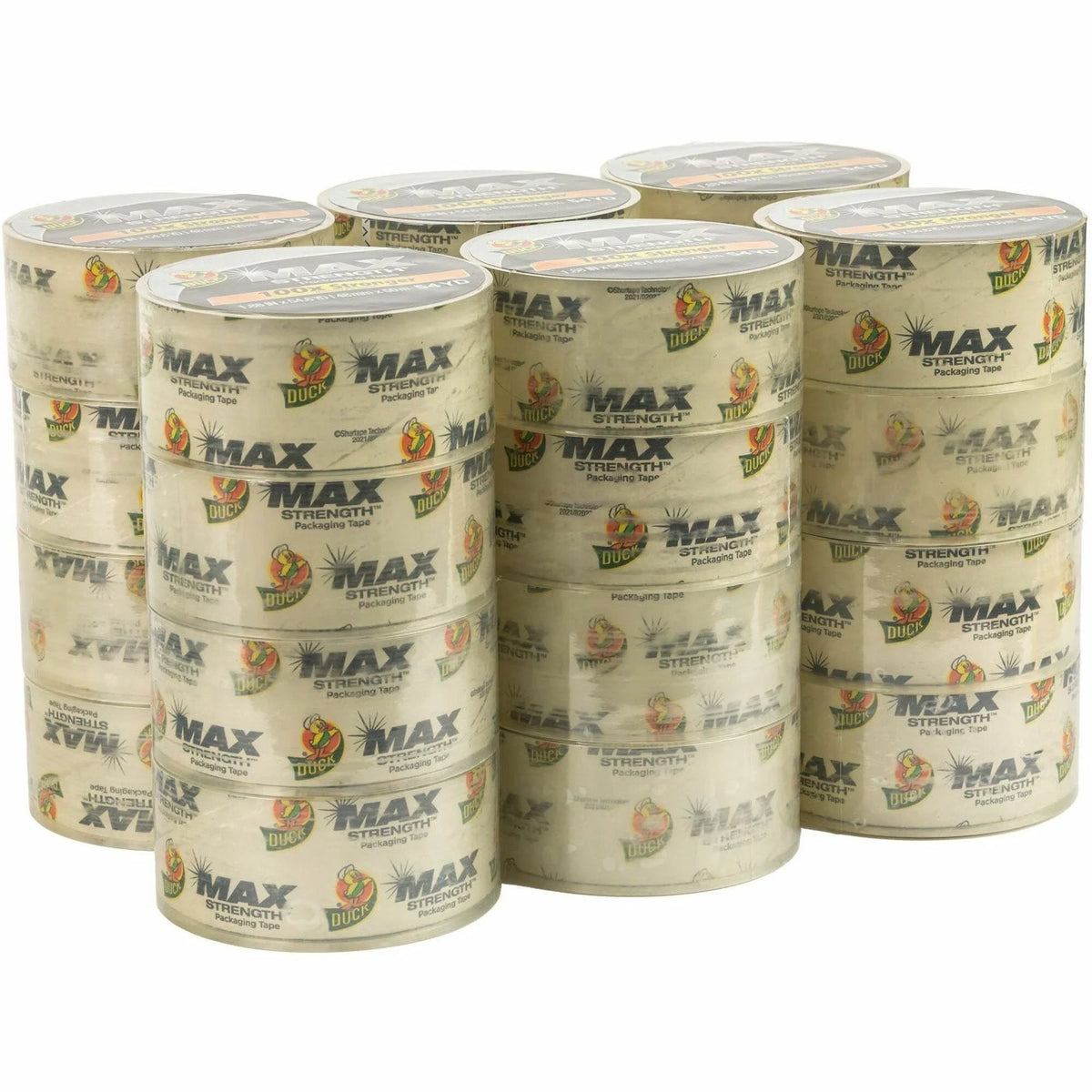 Duck Max Strength Packaging Tape: Clear Damage Resistant - 24 Pack - Packing Tape & Dispensers