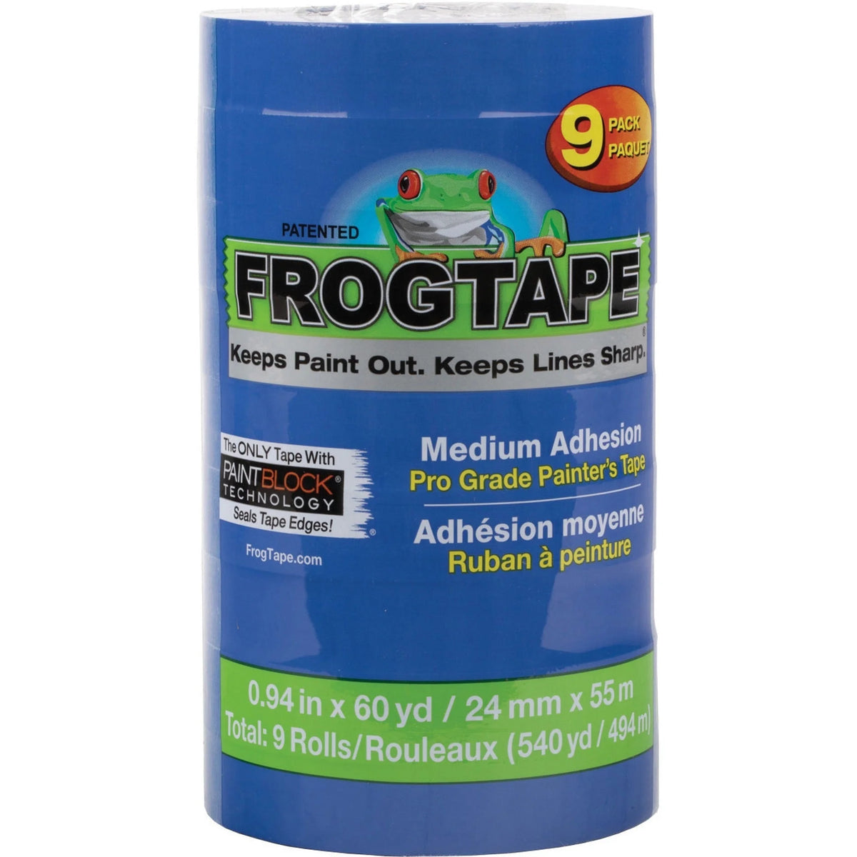 Duck Painter’s Tape: Blue 20 yd x 0.94’’ - 9 Pack - Masking Tape