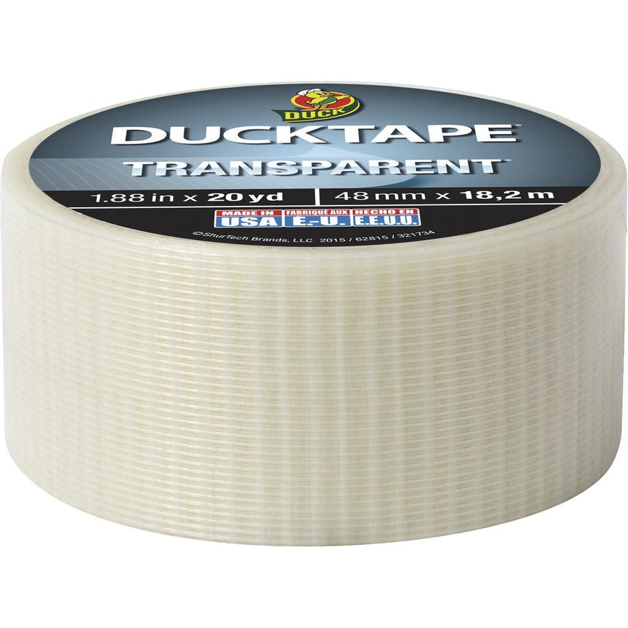 Duck Transparent Duct Tape - 20 yd Length x 1.90’’ Width - Clear - 1 Each