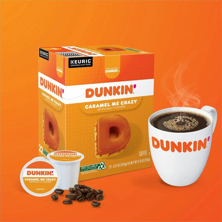 Dunkin’® K-Cup Caramel Me Crazy Coffee - Compatible with Keurig Brewer - Medium - 0.3 oz Per Box - 22
