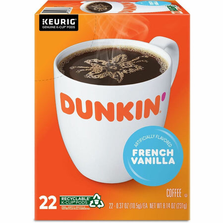 Dunkin’® K-Cup French Vanilla Coffee - Compatible with Keurig Brewer - Medium - 22 / Box
