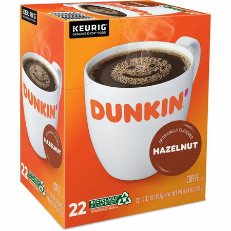 Dunkin’® K-Cup Hazelnut Coffee - Compatible with Keurig Brewer - Medium - 22 / Box