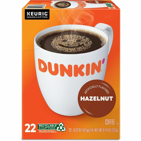 Dunkin’® K-Cup Hazelnut Coffee - Compatible with Keurig Brewer - Medium - 22 / Box