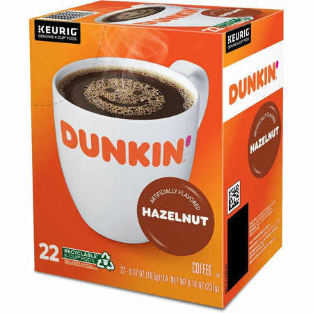 Dunkin’® K-Cup Hazelnut Coffee - Compatible with Keurig Brewer - Medium - 22 / Box