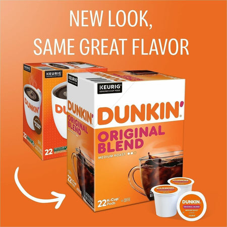 Dunkin’® K-Cup Original Blend Coffee - Compatible with Keurig Brewer - Medium - 0.3 oz Per Box - 22